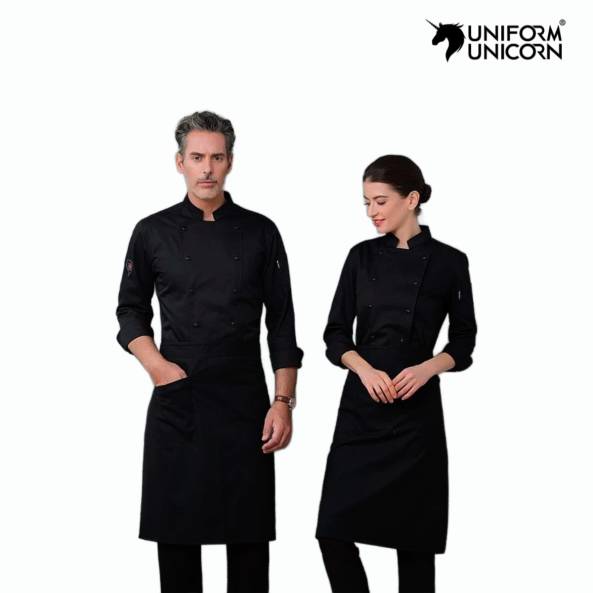 Black Cotton Chef Jacket Unisex Customized Length Large Size Versatile for Various Applications Manufacturers, Suppliers, Exporters in Surat