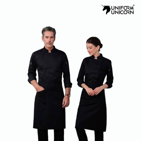 Black Cotton Chef Jacket Unisex Customized Length Large Size Versatile for Various Applications Manufacturers,Suppliers, Exporters in Surat