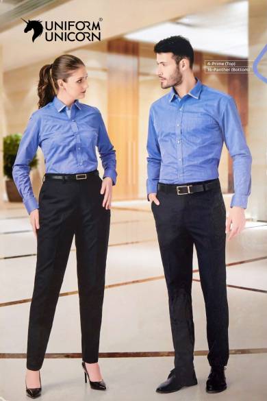 Blue Power Fabric Business Work Uniform Manufacturers,Suppliers, Exporters in Surat