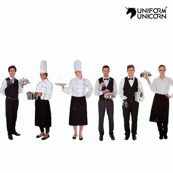 Catering Uniform Cotton White and Black Hand Washable Carton Box Manufacturers,Suppliers, Exporters in Surat