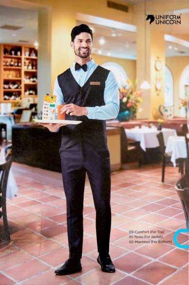 Catering Waiter Dress With V-Neck Sleeves Jacket  Manufacturers,Suppliers, Exporters in Surat