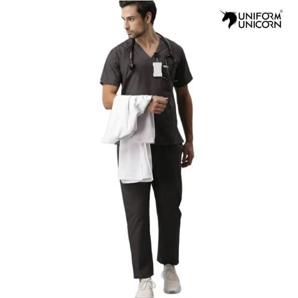 Comfortable Cotton Doctor Wear Unisex Black Uniform Machine Washable Manufacturers, Suppliers, Exporters in Surat