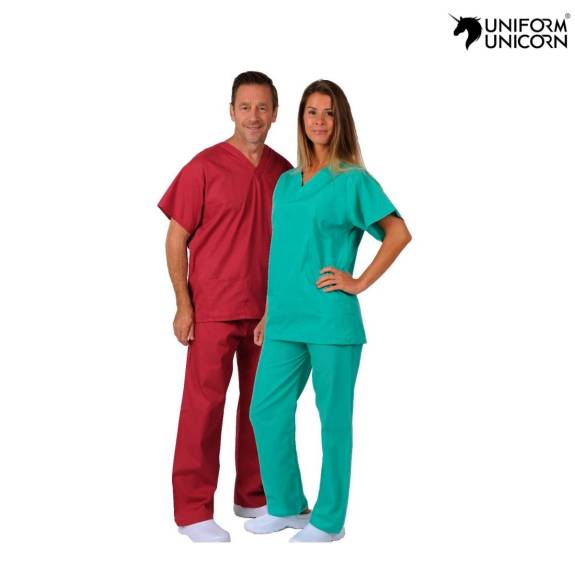 Doctor General Wear Red Medium Size V Neck and Round Neck Stitched Polyester Blend Manufacturers,Suppliers, Exporters in Surat