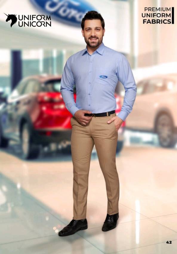 Ford Sales Staff Uniform With Blue Shirt And beige Pant Manufacturers, Suppliers, Exporters in Surat