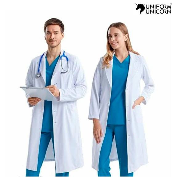 Full Sleeve Unisex Hospital Uniform Cotton Fabric in Blue and White Manufacturers,Suppliers, Exporters in Surat