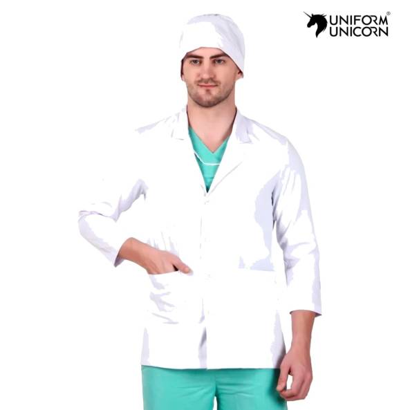 Full Sleeve White Cotton Uniform Medium Size Hospital Wear Machine Washable Manufacturers, Suppliers, Exporters in Surat