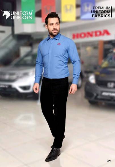 Honda Sales Advisor Uniform Dress With Blue Shirt  And Black Pant  Manufacturers,Suppliers, Exporters in Surat