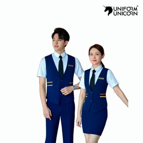 Hotel Staff Bellboy Uniform Unisex Cotton Blend Blue Design Manufacturers, Suppliers, Exporters in Surat