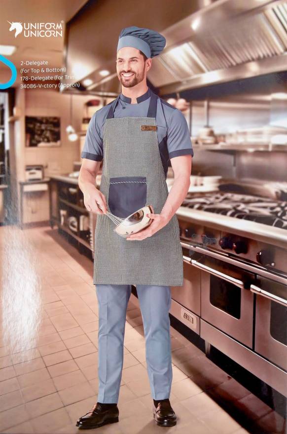 Kitchen Chef Uniform With Unisex Apron  Manufacturers, Suppliers, Exporters in Surat