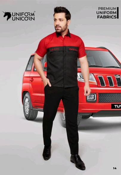 Mahindra Technician Uniform With Red And Black Colour  Manufacturers,Suppliers, Exporters in Surat