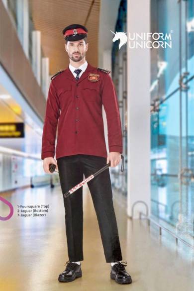 Maroon Plain Jacket Security Uniform With Long Sleeves  Manufacturers,Suppliers, Exporters in Surat