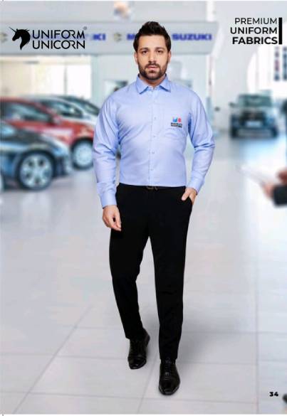 Maruti Suzuki Sales Staff Uniform With Blue Shirt And Black Pant  Manufacturers,Suppliers, Exporters in Surat