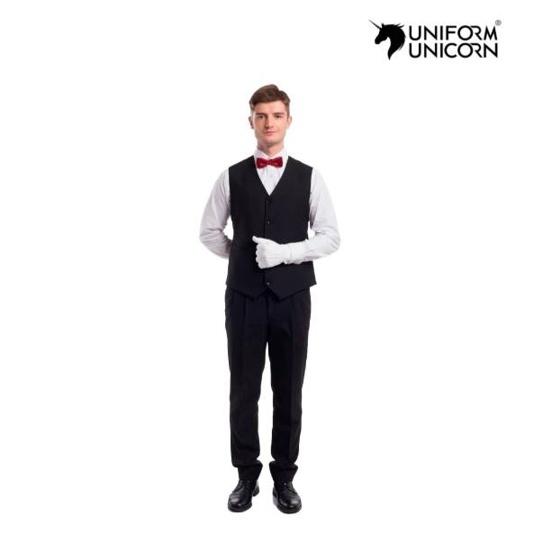 Mens Black Cotton Catering Uniform  Medium Size Ideal for Bar and Restaurant Service Manufacturers, Suppliers, Exporters in Surat