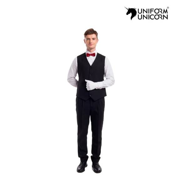 Mens Black Cotton Catering Uniform  Medium Size Ideal for Bar and Restaurant Service Manufacturers,Suppliers, Exporters in Surat