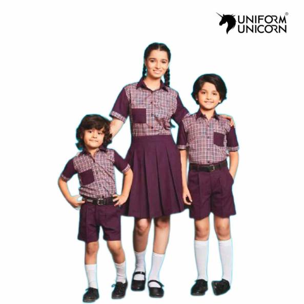 Plain Blue Cotton School Uniform Summer Season Wear Manufacturers, Suppliers, Exporters in Surat