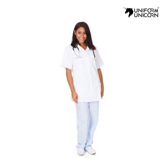 Plain White Womens Medical Wear Pure Cotton Shirt and Pant Uniform Set (Small to XL) Manufacturers,Suppliers, Exporters in Surat