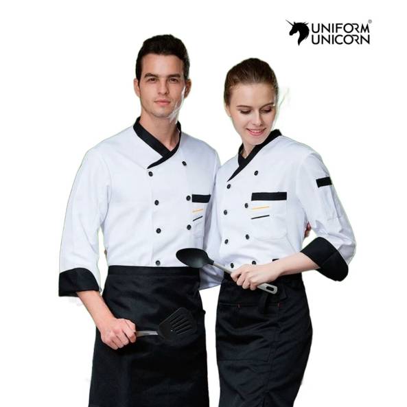 Professional Chef Uniform White Cotton Fabric Unisex Design Manufacturers, Suppliers, Exporters in Surat