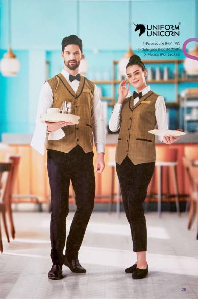 Restaurant Waiter Uniform With Double Pocket Jacket   Manufacturers,Suppliers, Exporters in Surat