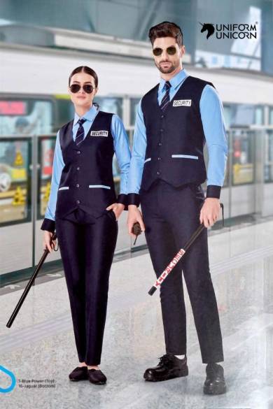 Security Officer Full Suit Uniform With Stripes Design Tie  Manufacturers,Suppliers, Exporters in Surat