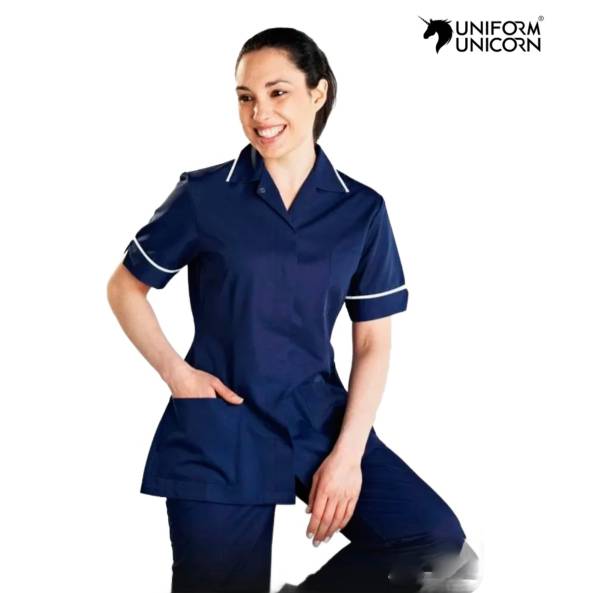 Short Sleeve Plain Nurse Wear Cotton Material with Collar Neck Handwashable Unisex Manufacturers, Suppliers, Exporters in Surat