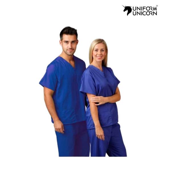 Stitched Blue Medical Wear Unisex Half Sleeve Polyester Blend for Doctors Manufacturers, Suppliers, Exporters in Surat