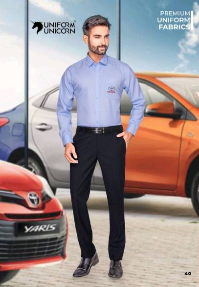 Toyota Sales And Manager Staff Uniform  With Sky Blue Shirt and Black Pant Manufacturers,Suppliers, Exporters in Surat