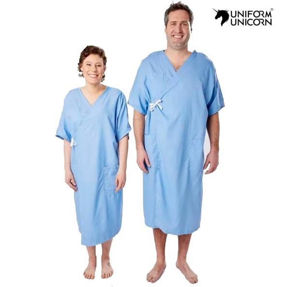 Unisex Clinic Uniform  Blue and Green Stitched Half Sleeves Small Medium Large Sizes Manufacturers, Suppliers, Exporters in Surat