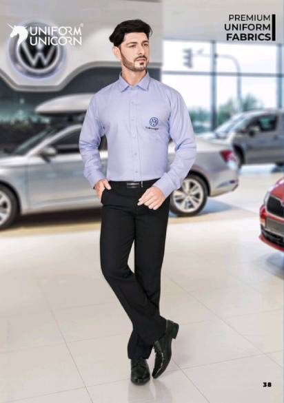 Volkswagen Sales And Manager Staff Uniform With Light Blue Shirt And Black Pant Manufacturers,Suppliers, Exporters in Surat