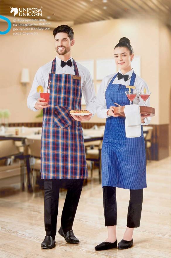 Waiter Uniform With Printed Apron  Manufacturers, Suppliers, Exporters in Surat